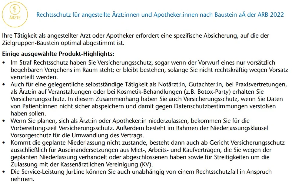 roland rechtsschutz arzttarif 2022