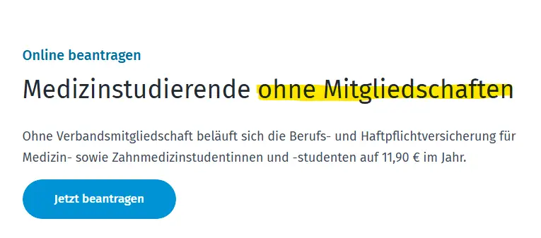 Ärzteversicherung Berufshaftpflicht ohne Mitgliedschaft beantragen